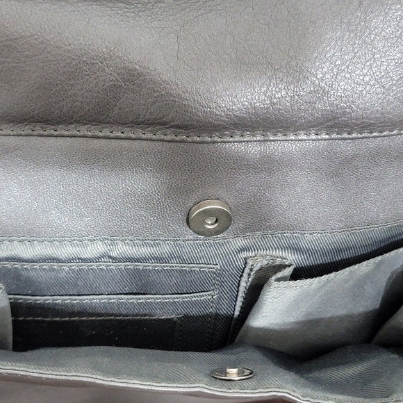 Great American Leather Works 100% Leather Gray Crossbody Bag/Purse - Picture 4 of 11